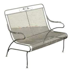 Vintage Wrought Iron Garden Patio Settee