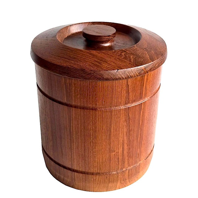 1970s Teak Wood Ice Bucket For Sale In Miami - Image 6 of 13