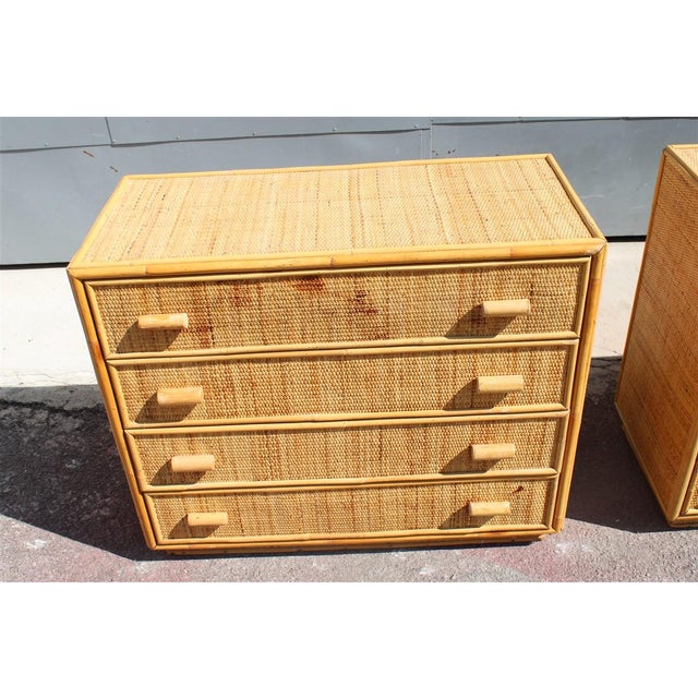 Minimal Drawers in Bamboo, 1950, Set of 2, in Very Good conditions. Designed 1950 to 1959
