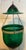 Large Antique 19th Century American Federal Emerald Green Blown Glass Bell Jar Hall Lantern With Witch's Hat Smoke Shade For Sale - Image 9 of 11