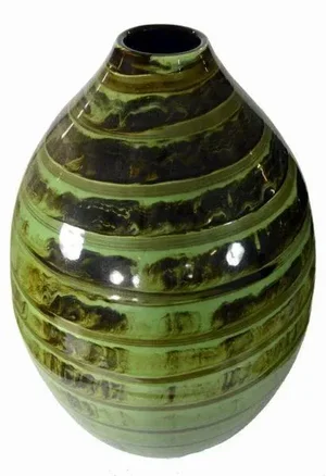 Large Ceramic Vase - Green Glaze
