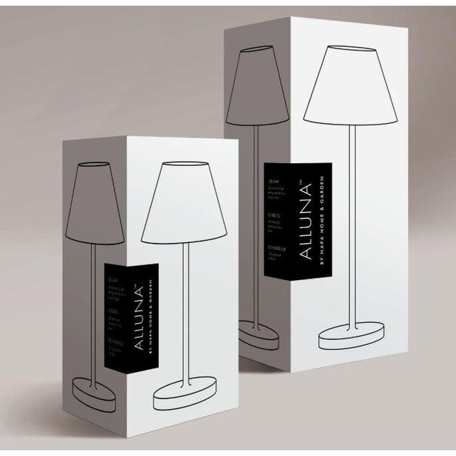 Lights White With Linen Shade Alluna Cordless Led Lamp For Sale - Image 7 of 7