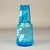 Water carafe with a glass made of beautifully colored blue glass, hand-painted decoration, ,,Mary Gregory'' glass refers...