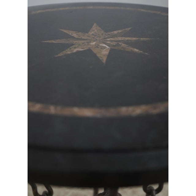 1990s Maitland Smith Round Marble Top Chain Base Lamp Table For Sale - Image 5 of 11