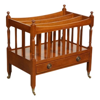 Vintage Yew Wood Canterbury Newspaper Rack For Sale