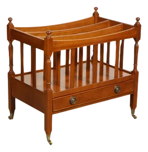 Vintage Yew Wood Canterbury Newspaper Rack