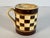 19th Century Antique Child's Mochaware Mug: Checkerboard Yellowware, Austrian 19th Century For Sale - Image 5 of 10