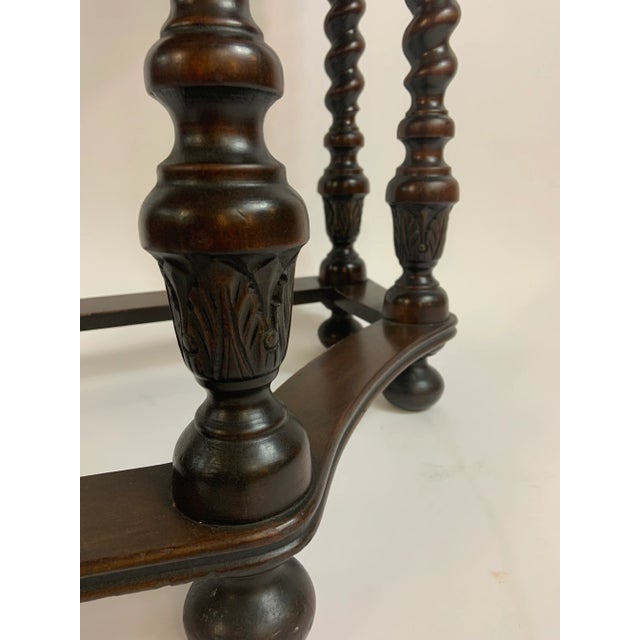 Mahogany Console Table With Barley Turned Legs, 1 Drawer, Beveled Top For Sale - Image 10 of 12