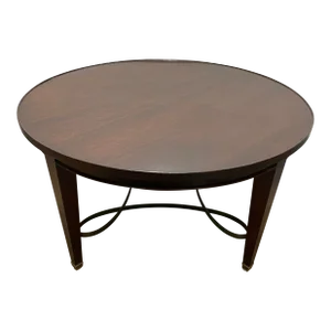 Round Mahogany 1930s Italian Center Hall Table