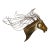 Signed Curtis Jere Midcentury Modern Brass Horse Head Wall Sculpture For Sale