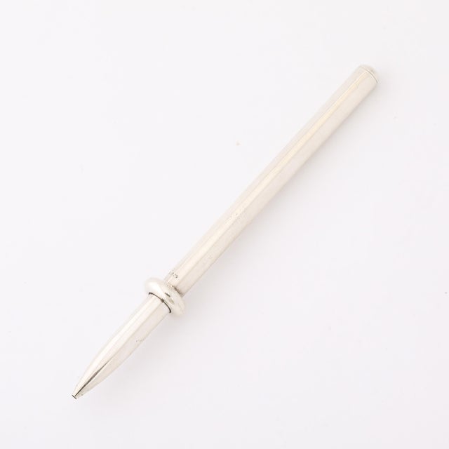 Metal Rare Minimal Sterling Silver Ballpoint Pen, Tiffany & Co Signed Angela Cummings For Sale - Image 7 of 13