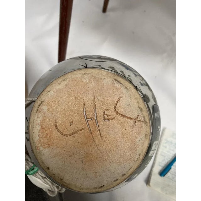 Mid-Century Modern Ceramic Lamp from Quimper, 1960s For Sale - Image 3 of 8