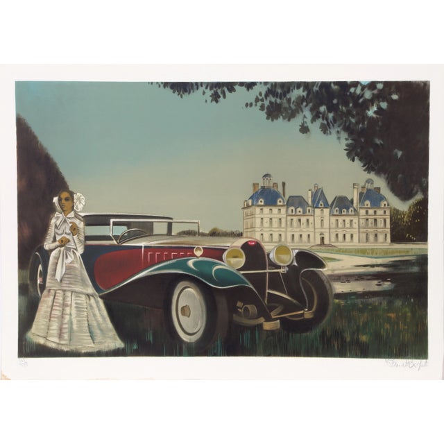 Chateau (The Car), Robert Vernet Bonfort Lithograph on Arches, Signed and Numbered in Pencil For Sale