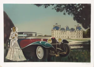 Chateau (The Car), Robert Vernet Bonfort Lithograph on Arches, Signed and Numbered in Pencil