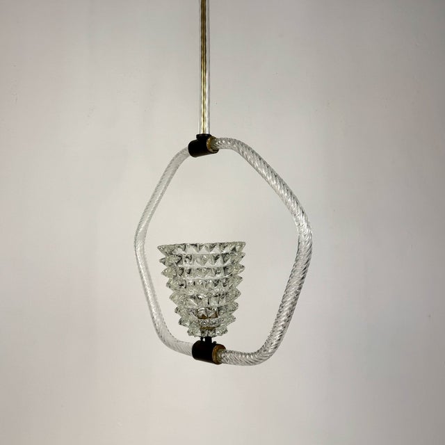 Murano Rostrato Glass Pendant Lamp from Barovier & Toso, 1940s For Sale - Image 10 of 14