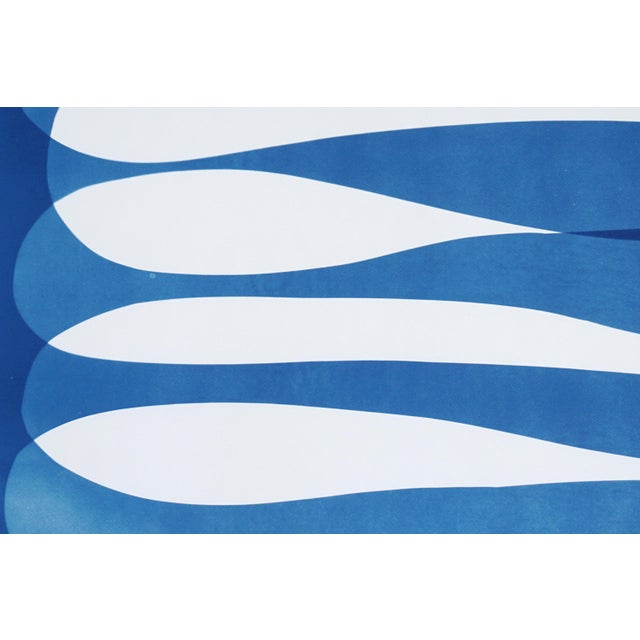 2025, Minimalist Diptych in Blue Tones, Abstract Eternity Shapes, Handmade Monotype Cyanotype on Watercolor Paper by Kind of Cyan For Sale In Miami - Image 6 of 9