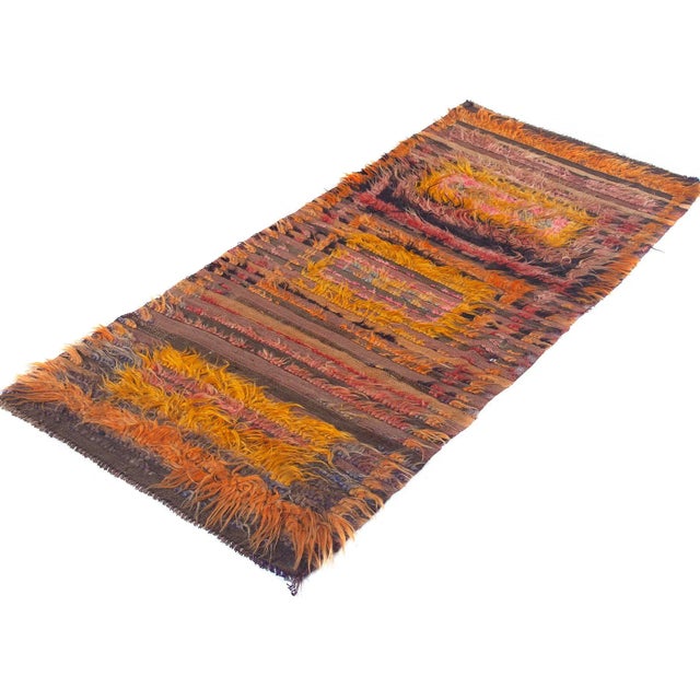 Vintage Decorative Turkish Tulu Rug For Sale - Image 4 of 6