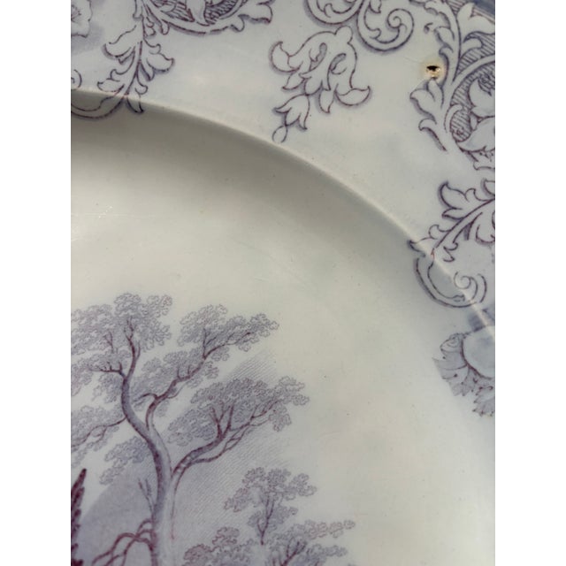 19th Century Antique Transferware Platter – Podmore Walker "Eagle" Pattern, Lavender, 18" For Sale - Image 5 of 6