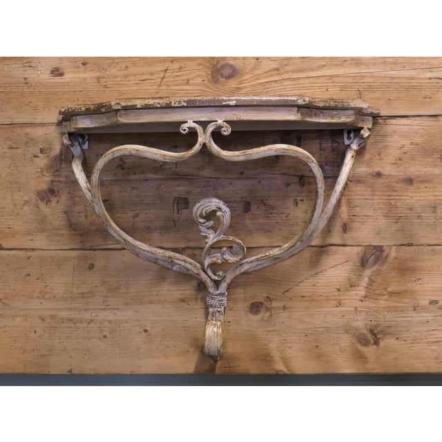French Wrought Iron Console or Hall Shelf For Sale - Image 4 of 8
