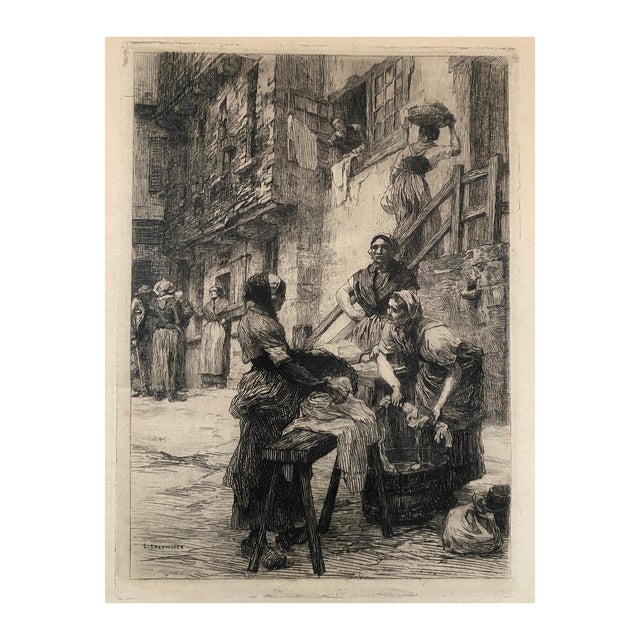 1881 Leon Augustin Lhermitte French Etching For Sale
