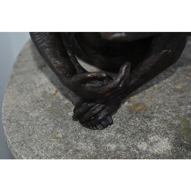 Vintage Transitional Bronze Monkey Figure W/Candle For Sale - Image 9 of 12
