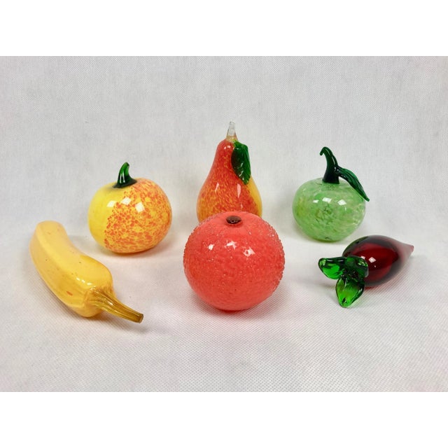 Mid-Century Art Glass Fruits, 1970s, Set of 6 For Sale - Image 6 of 10