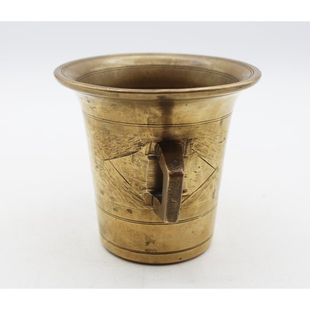 Late 19th Century Late 19th Century European Brass Mortar and Pestle For Sale - Image 5 of 10