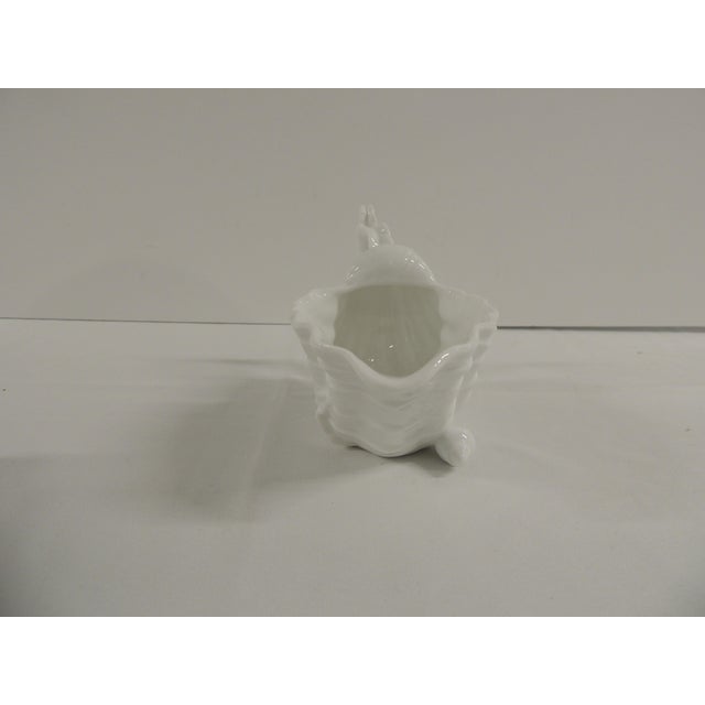 Nautical White Nautilus Shape Gravy Bowl or Creamer With Handle For Sale - Image 3 of 8