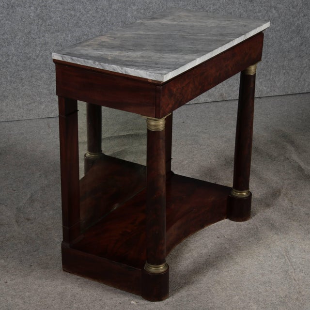 Gold Antique Empire Wall Console in Mahogany, 1810 For Sale - Image 8 of 18