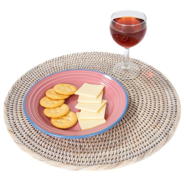 2020s Artifacts Rattan Round Placemat For Sale - Image 5 of 6