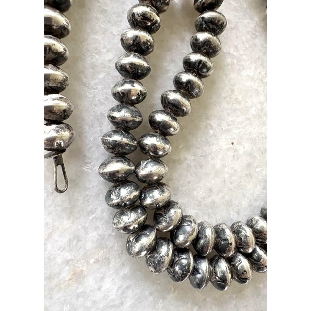 Stunning, rare sterling silver southwestern American beaded necklace.