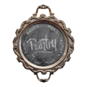 Vintage Chalk Board Menu Board Silverplate Tray Platter 22" X 17" W Hanger
