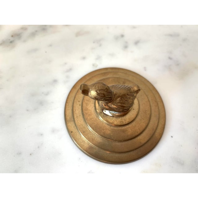 1950s Vintage Brass Trinket Box Duck For Sale - Image 4 of 5