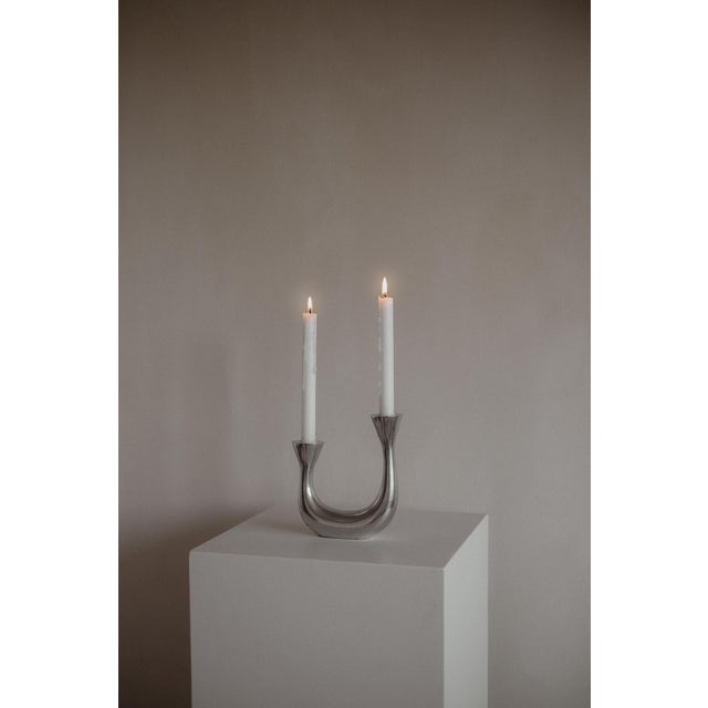 Sculptural Harmony Double Taper Candelabra For Sale - Image 6 of 10