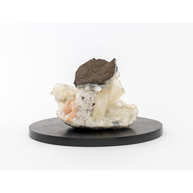 Gemstone Celestite, Calcite, and Quartz Crystal Specimen For Sale - Image 7 of 14