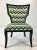 Stylish modern Currey and Co. Green Herringbone Garbo Side/Desk Chair, green black and white upholstry, black frame,...