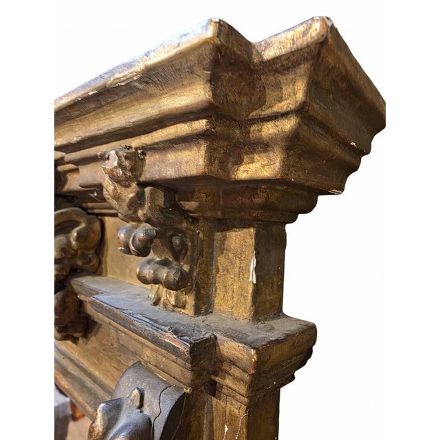 Italian Baroque Wall Mirror in Gilt Wood, Mid-19th Century For Sale - Image 11 of 15