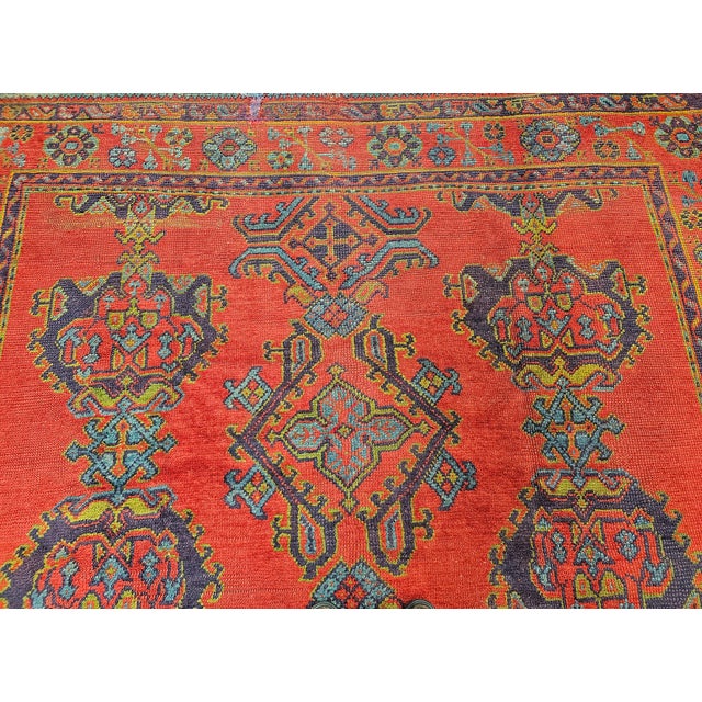 Textile Early 19th Century Oushak Rug For Sale - Image 7 of 12