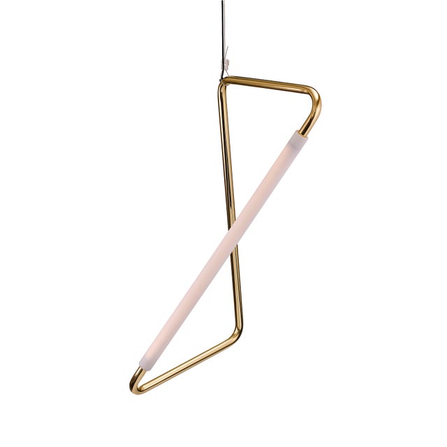Light Object 001 in Satin Brass by Naama Hofman For Sale - Image 4 of 5
