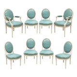 Set of 8 Louis Xvi- Style Painted Dining Chairs For Sale
