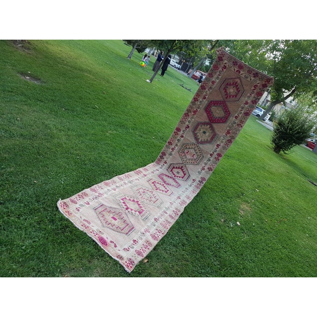Mid-Century Modern 3 X 13.3 Ft, Anatolian Kurdish Runner With Multi Medallion Design For Sale - Image 3 of 13