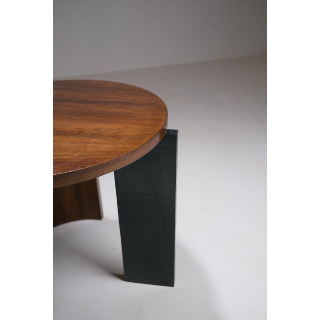 Modern Walnut Veneer and Ebonised Wood Side Table, 1920s For Sale - Image 12 of 18
