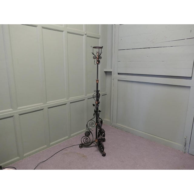 Decorative Wrought Iron Telescopic Floor Lamp, 1900 For Sale - Image 6 of 7