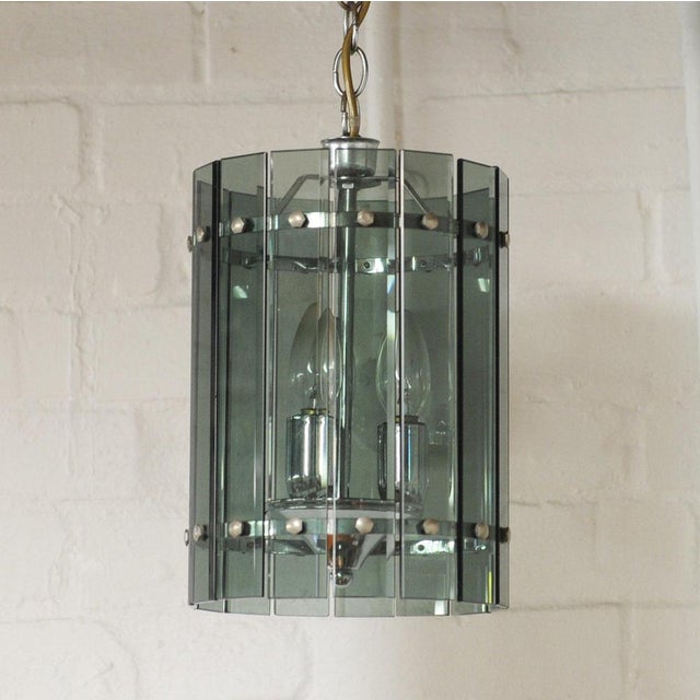 Lantern with Smoked Crystal Plates by Sciolari, 1960s, in None conditions. Designed 1970 to 1979 Up to 250V (Europe/UK...