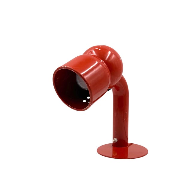 1970s 1960s Elio Martinelli, Mod. 2135 Robot Red Table / Desk Lamp, Martinelli Luce Italy For Sale - Image 5 of 10