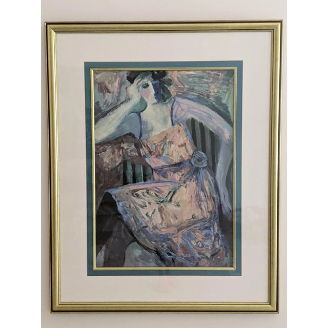 Vintage Impressionist Female Portrait Serigraph Signed For Sale - Image 9 of 9