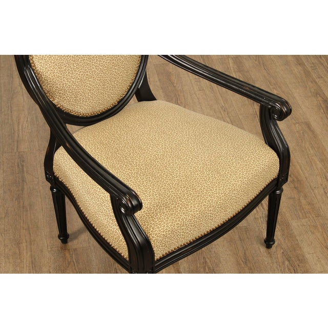 Wood Flexsteel French Louis XVI Style Open Armchair Fauteuil For Sale - Image 7 of 12