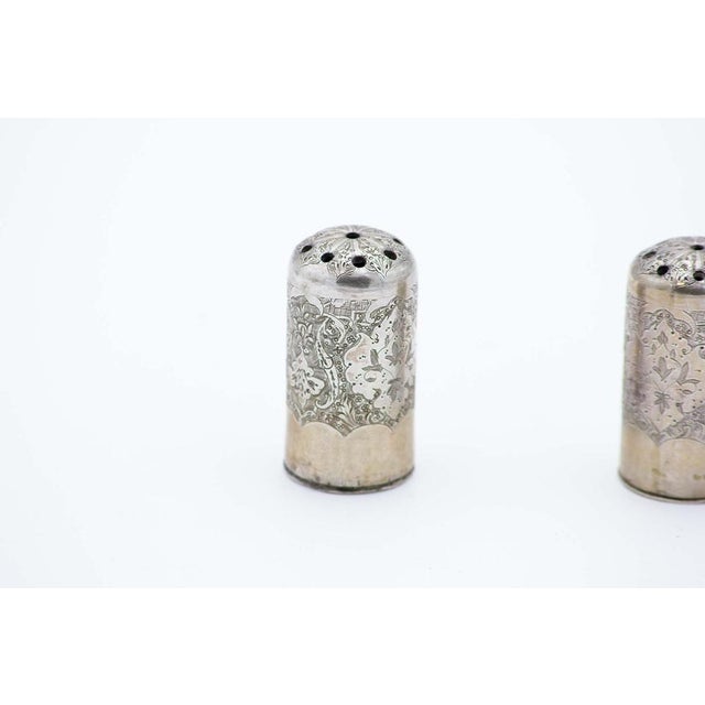 Silver Salt and Pepper Shakers, Set of 2 For Sale - Image 3 of 4