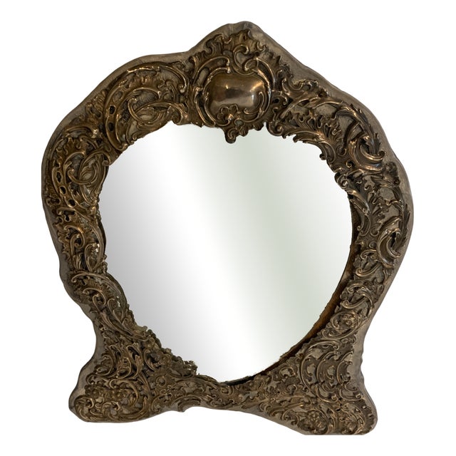 20th Century Louis XV Mirror in Silvered Metal For Sale