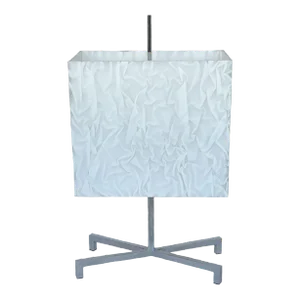 Chrome and White Crinkled Lucite Table Lamp by Fontana Arte